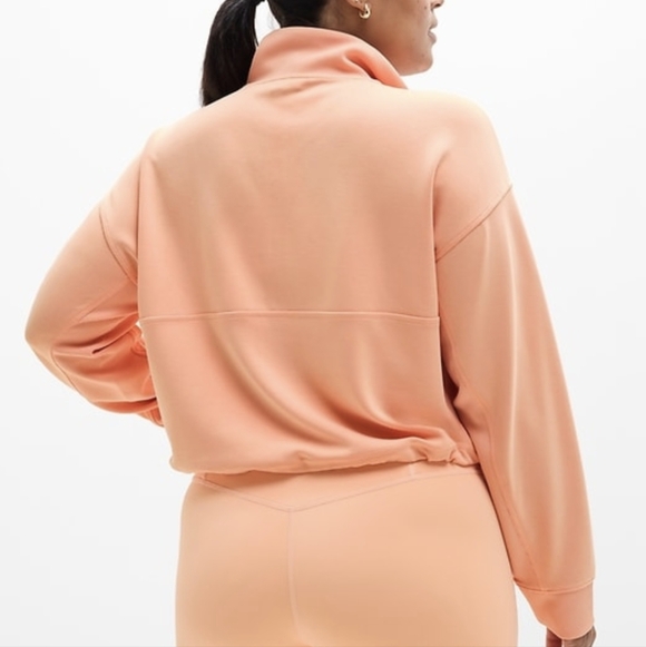 Athleta Seasoft Rib 1/4 Zip Popover In Papaya NWT - Picture 2 of 10